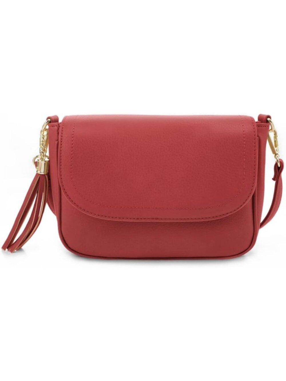 〽️Women's Red Small Tassel Vegan Leather Trendy Flap Crossbody Shoulder Bag